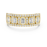 0.756 CT  Emerald & Round Lab Grown Diamond Ring | WOKE