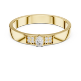 0.032 CT Oval &  Round Lab Grown Diamond Ring | WOKE