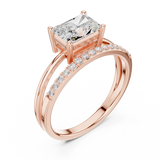 1.37 CT Radiant & Round Lab Grown Diamond Ring | WOKE
