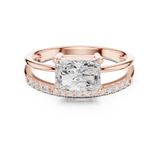 1.37 CT Radiant & Round Lab Grown Diamond Ring | WOKE