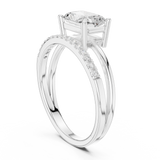 1.37 CT Radiant & Round Lab Grown Diamond Ring | WOKE