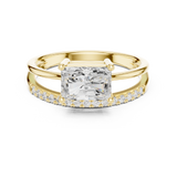 1.37 CT Radiant & Round Lab Grown Diamond Ring | WOKE