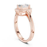 0.81 CT Radiant & Round Lab Grown Diamond Ring | WOKE