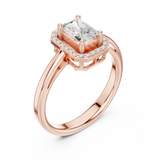 0.81 CT Radiant & Round Lab Grown Diamond Ring | WOKE