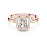 0.81 CT Radiant & Round Lab Grown Diamond Ring | WOKE