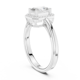 0.81 CT Radiant & Round Lab Grown Diamond Ring | WOKE