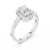 0.81 CT Radiant & Round Lab Grown Diamond Ring | WOKE