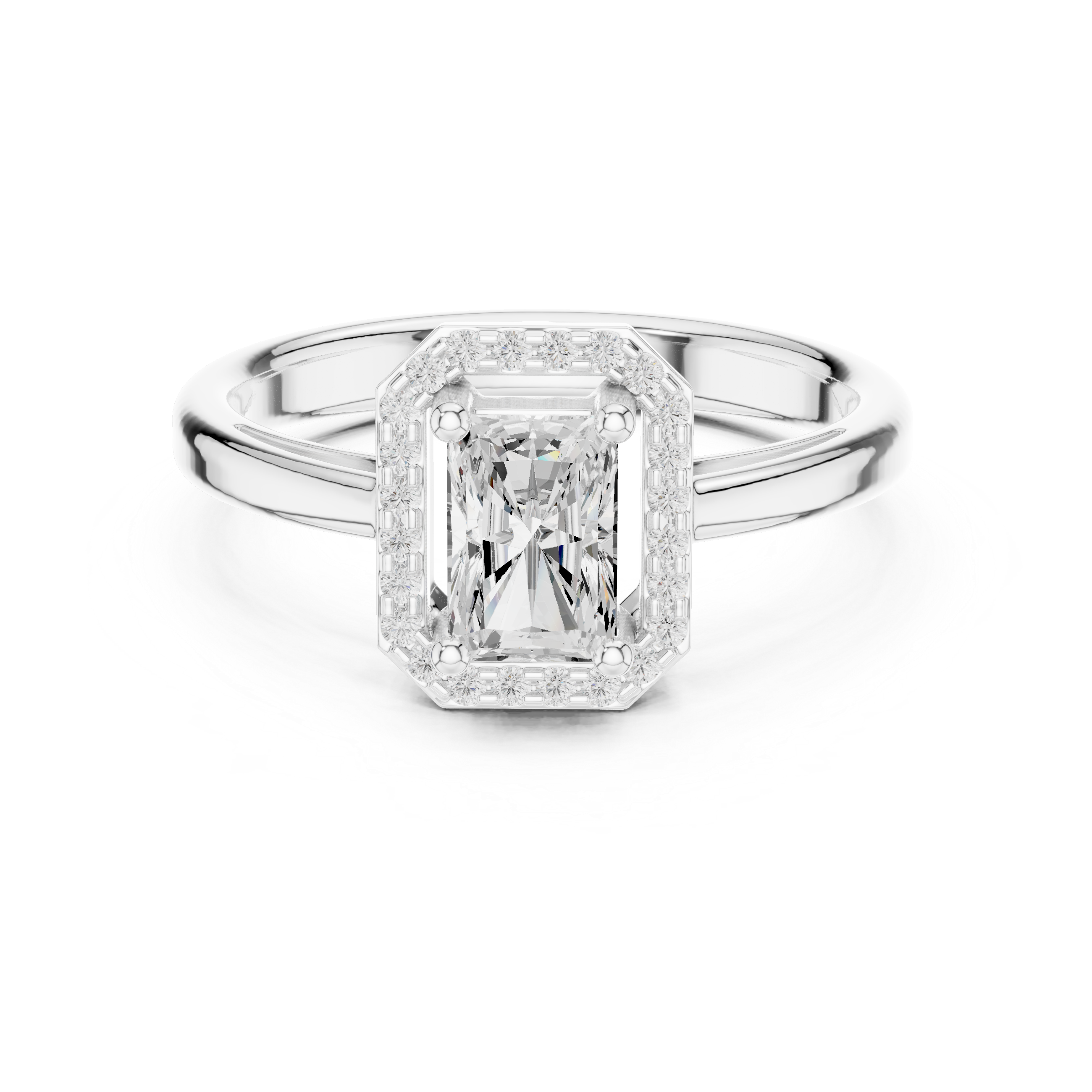 0.81 CT Radiant & Round Lab Grown Diamond Ring | WOKE