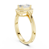 0.81 CT Radiant & Round Lab Grown Diamond Ring | WOKE