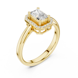 0.81 CT Radiant & Round Lab Grown Diamond Ring | WOKE
