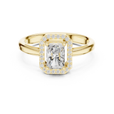 0.81 CT Radiant & Round Lab Grown Diamond Ring | WOKE