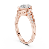 0.9 CT Pear & Round Lab Grown Diamond Ring | WOKE