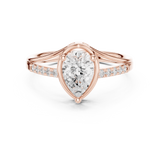 0.9 CT Pear & Round Lab Grown Diamond Ring | WOKE