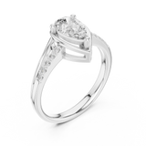0.9 CT Pear & Round Lab Grown Diamond Ring | WOKE