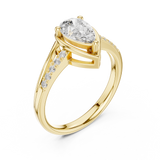 0.9 CT Pear & Round Lab Grown Diamond Ring | WOKE