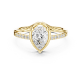0.9 CT Pear & Round Lab Grown Diamond Ring | WOKE