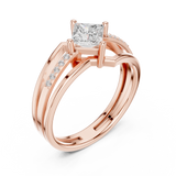 0.63 CT Princess & Round Lab Grown Diamond Ring | WOKE