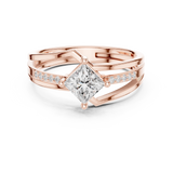 0.63 CT Princess & Round Lab Grown Diamond Ring | WOKE