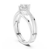 0.63 CT Princess & Round Lab Grown Diamond Ring | WOKE