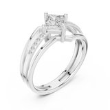 0.63 CT Princess & Round Lab Grown Diamond Ring | WOKE
