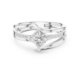 0.63 CT Princess & Round Lab Grown Diamond Ring | WOKE