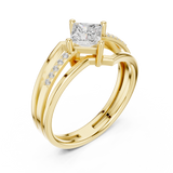 0.63 CT Princess & Round Lab Grown Diamond Ring | WOKE