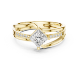 0.63 CT Princess & Round Lab Grown Diamond Ring | WOKE