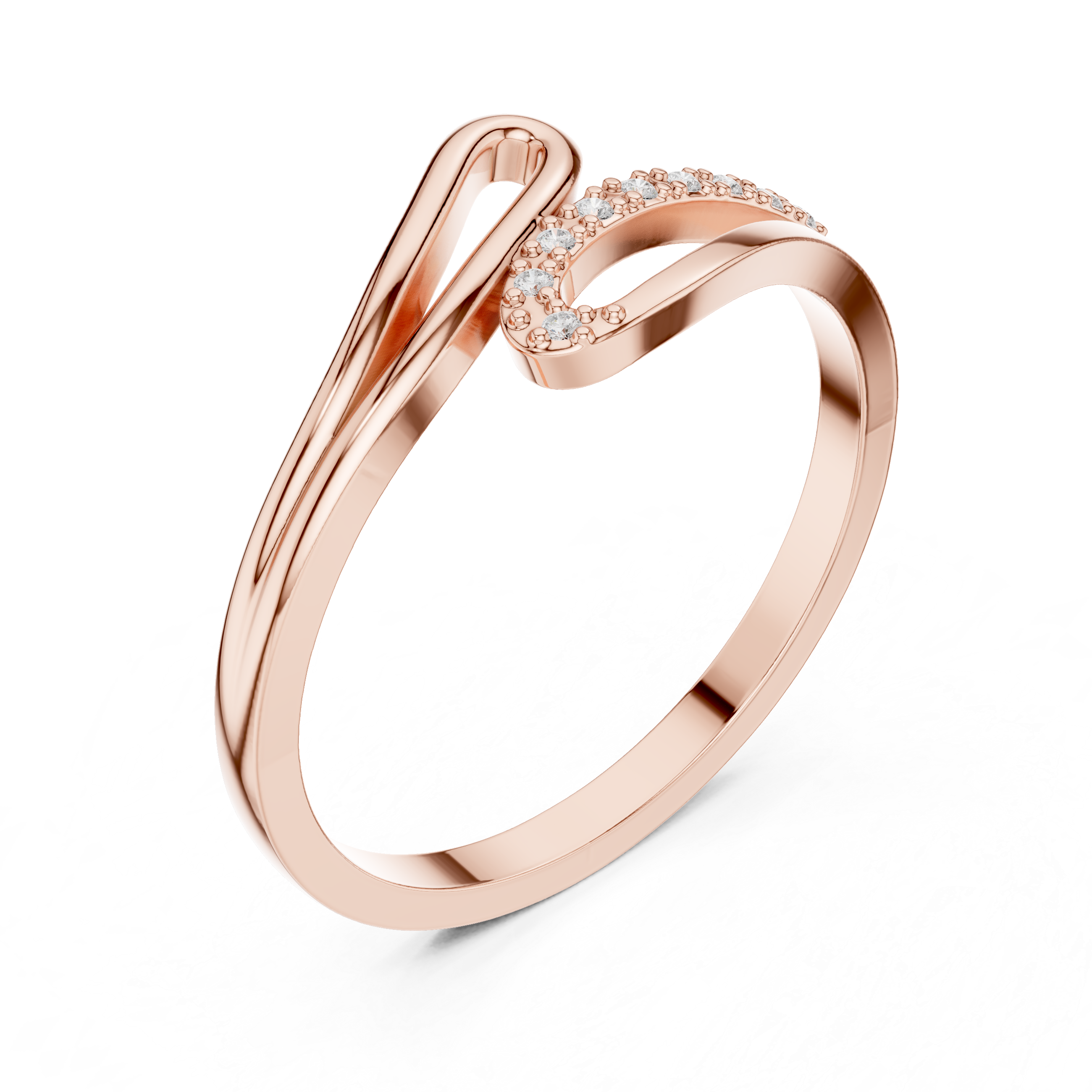 0.036 CT Princess & Round Lab Grown Diamond Ring | WOKE