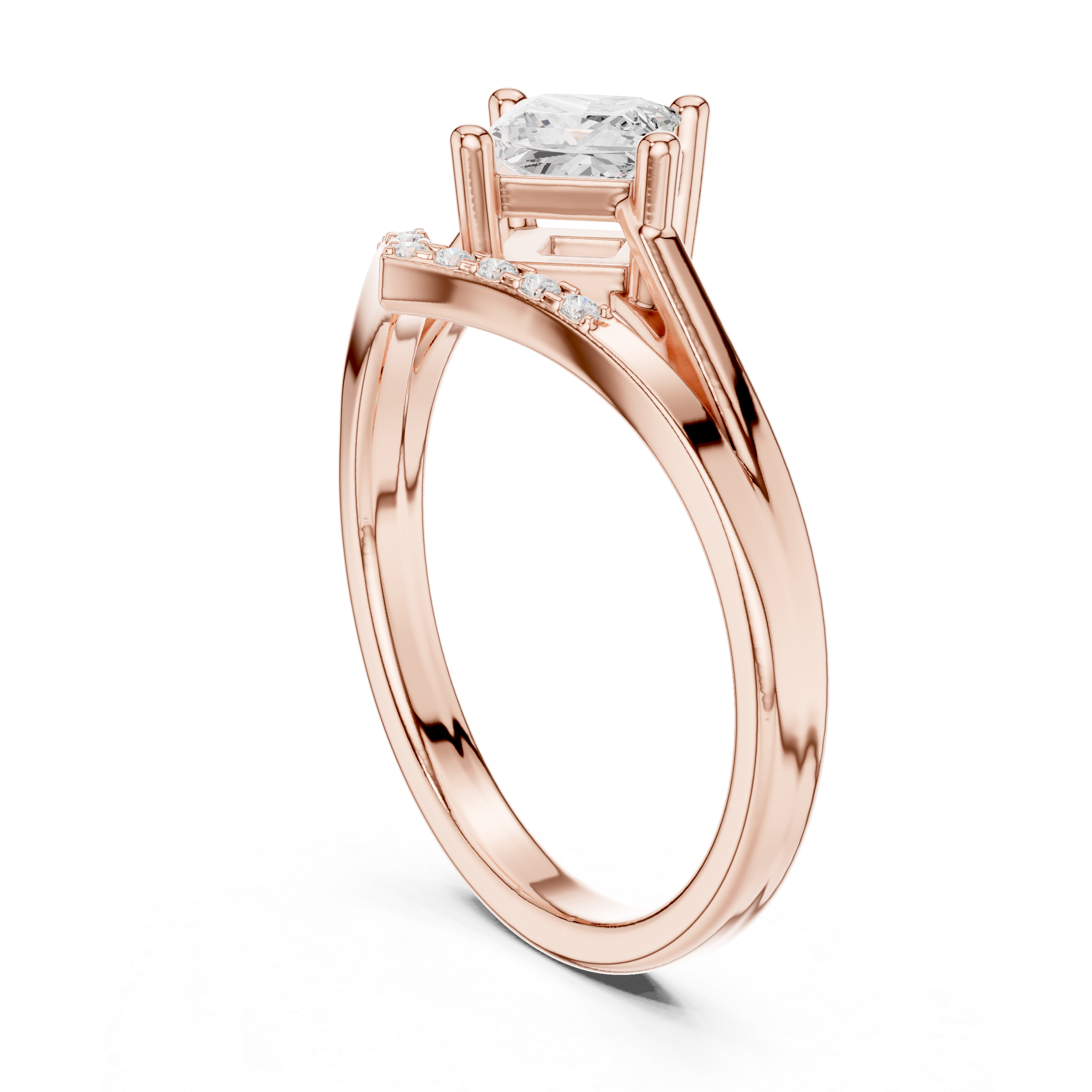 0.624 CT Princess & Round Lab Grown Diamond Ring | WOKE