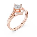 0.624 CT Princess & Round Lab Grown Diamond Ring | WOKE
