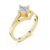 0.624 CT Princess & Round Lab Grown Diamond Ring | WOKE