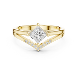 0.624 CT Princess & Round Lab Grown Diamond Ring | WOKE