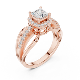 0.858 CT Princess & Round  Lab Grown Diamond Ring | WOKE