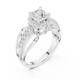 0.858 CT Princess & Round  Lab Grown Diamond Ring | WOKE