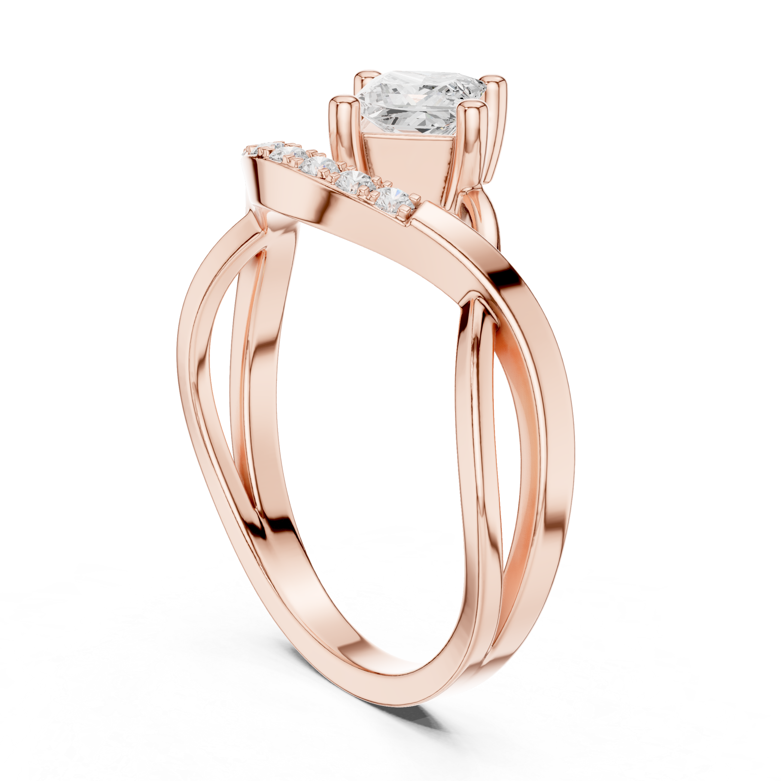 0.457 CT Princess & Round  Lab Grown Diamond Ring | WOKE