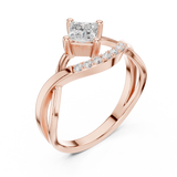 0.457 CT Princess & Round  Lab Grown Diamond Ring | WOKE