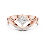0.457 CT Princess & Round  Lab Grown Diamond Ring | WOKE