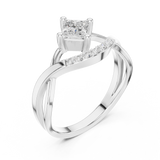 0.457 CT Princess & Round  Lab Grown Diamond Ring | WOKE