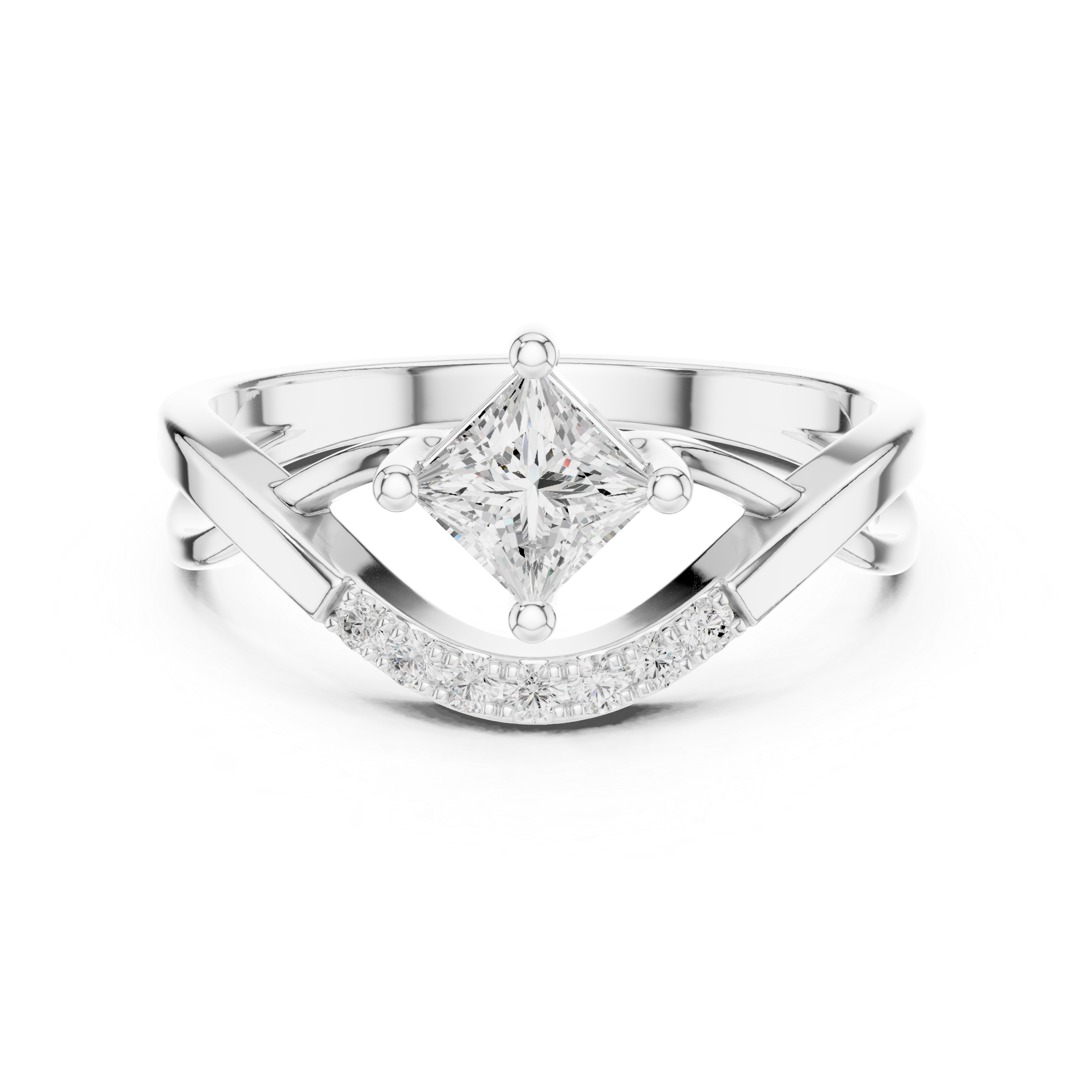 0.457 CT Princess & Round  Lab Grown Diamond Ring | WOKE