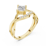 0.457 CT Princess & Round  Lab Grown Diamond Ring | WOKE