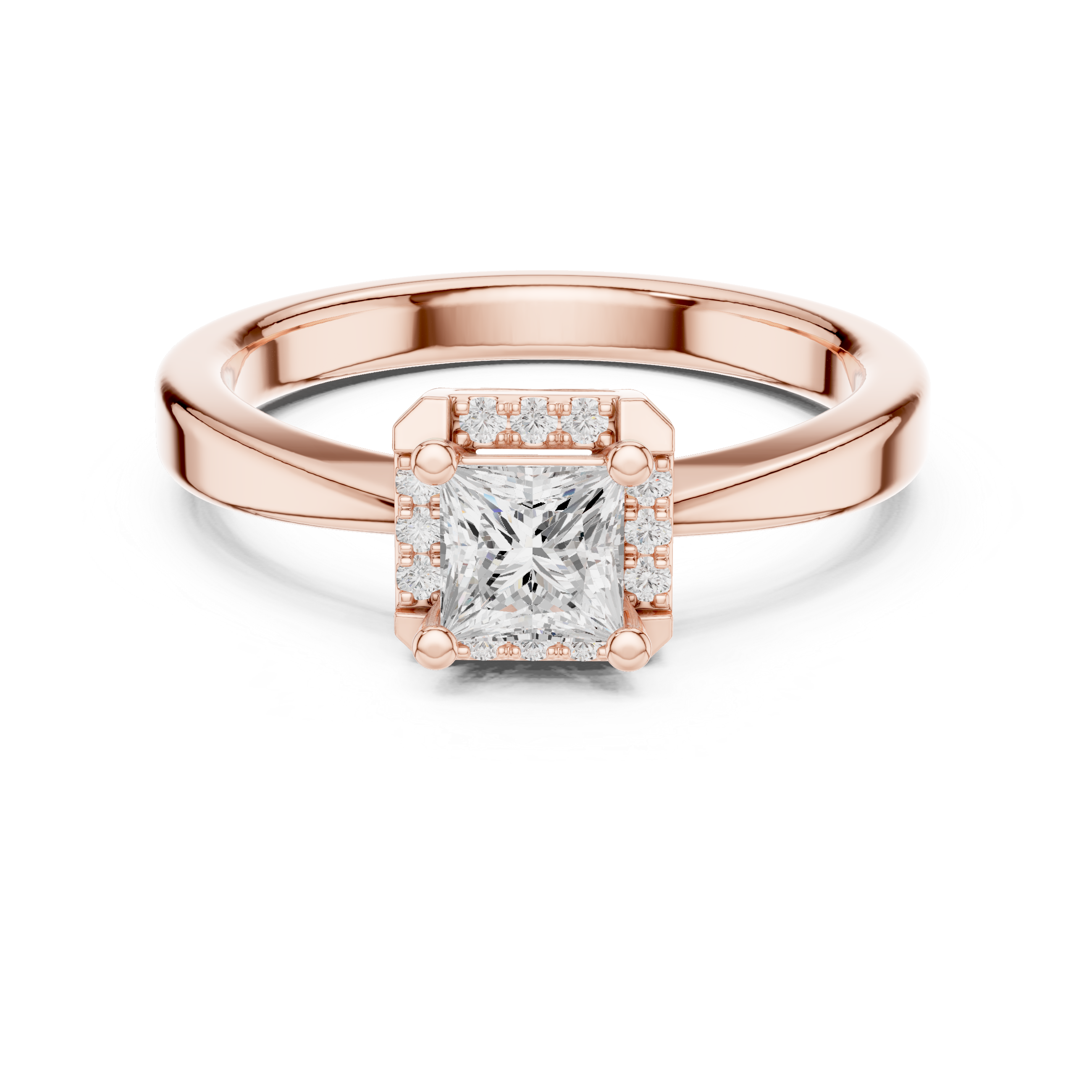 0.572 CT Princess & Round  Lab Grown Diamond Ring | WOKE