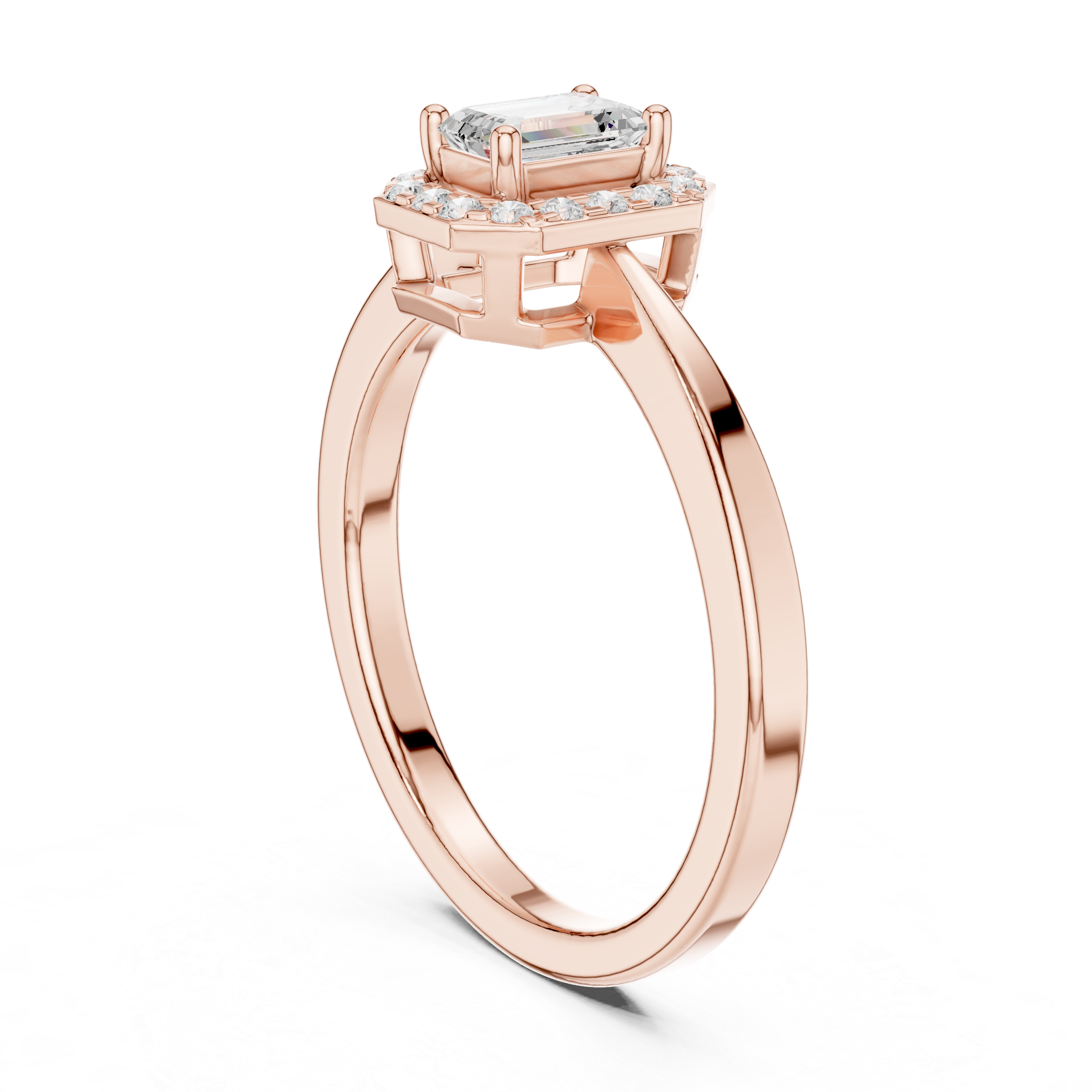 0.472 CT Emerald & Round  Lab Grown Diamond Ring | WOKE