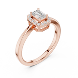 0.472 CT Emerald & Round  Lab Grown Diamond Ring | WOKE