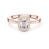 0.472 CT Emerald & Round  Lab Grown Diamond Ring | WOKE