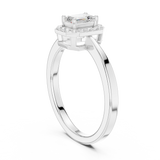 0.472 CT Emerald & Round  Lab Grown Diamond Ring | WOKE