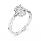 0.472 CT Emerald & Round  Lab Grown Diamond Ring | WOKE