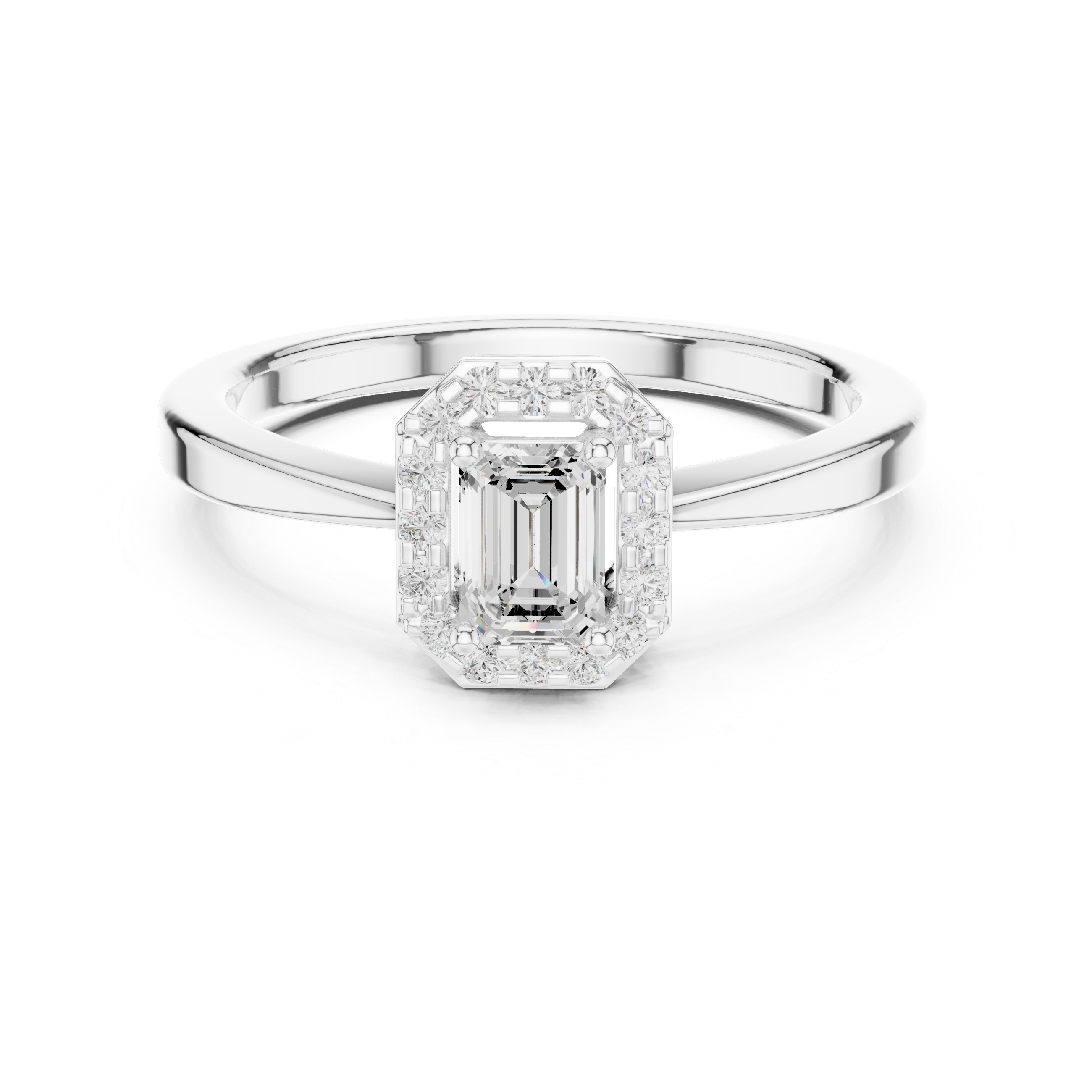 0.472 CT Emerald & Round  Lab Grown Diamond Ring | WOKE
