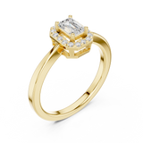 0.472 CT Emerald & Round  Lab Grown Diamond Ring | WOKE