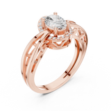 0.76 CT Oval & Round  Lab Grown Diamond Ring | WOKE