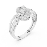 0.76 CT Oval & Round  Lab Grown Diamond Ring | WOKE